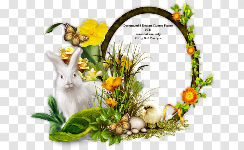 Domestic Rabbit Easter Bunny Hare Floral Design - Daisy Transparent PNG