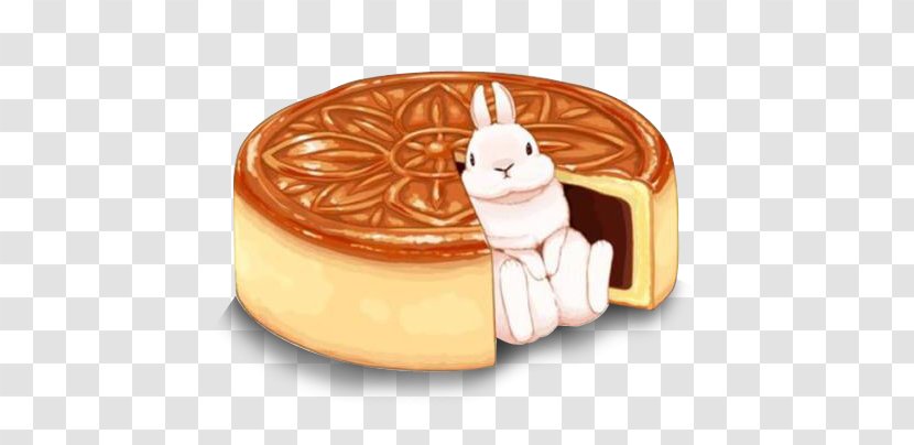 Mooncake Bakery Chinese Cuisine Mid-Autumn Festival Drawing - Chocolate - Moon Cake With Rabbit Transparent PNG