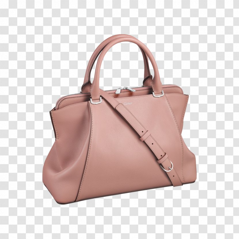 Tote Bag Handbag Leather Cartier - Peach Transparent PNG