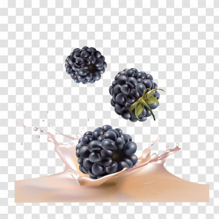 Juice Blackberry Fruit Blueberry - Yogurt - Vector Transparent PNG