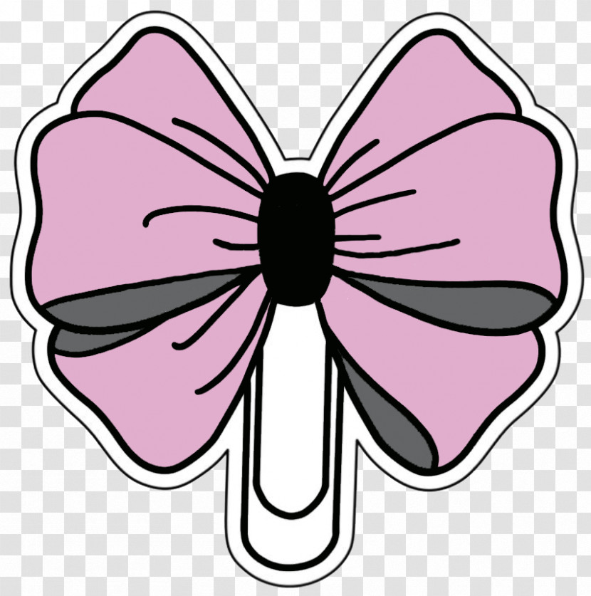 Pink Petal Line Butterfly Plant Transparent PNG