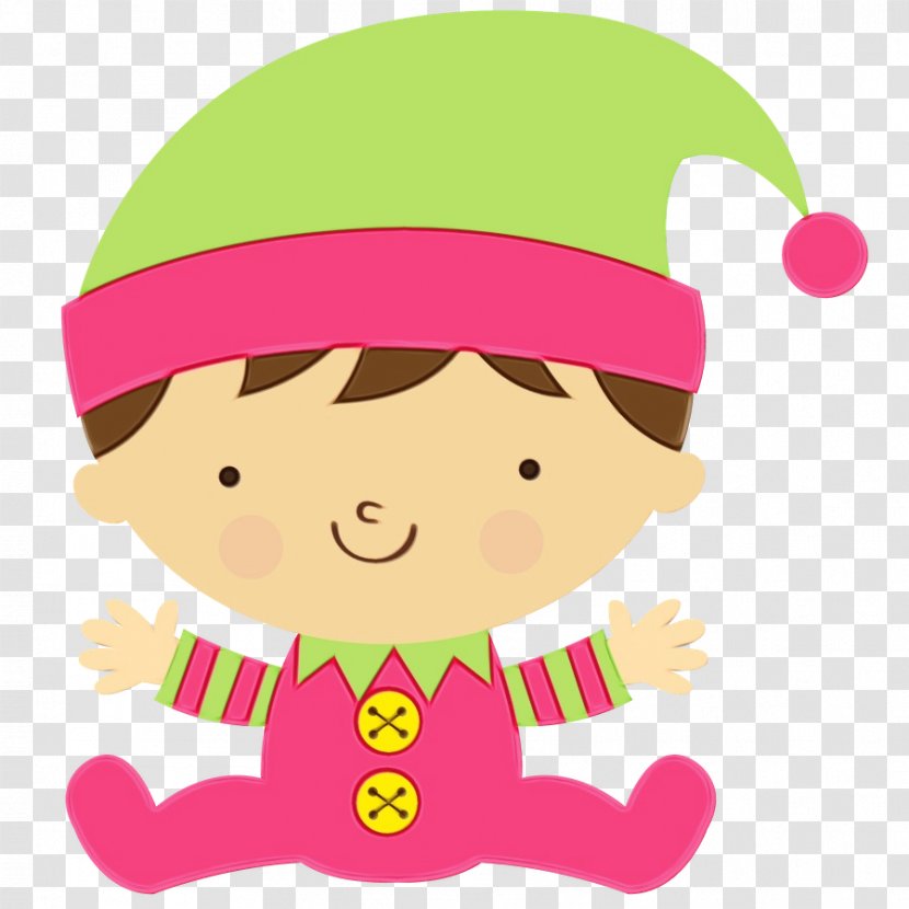 Cartoon Pink Magenta Happy Child - Watercolor Transparent PNG