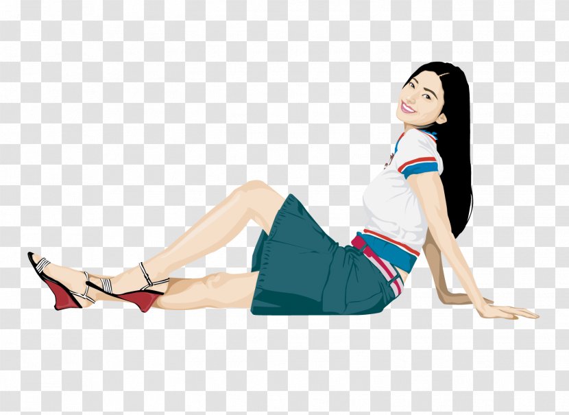 Woman - Cartoon - Lying Transparent PNG