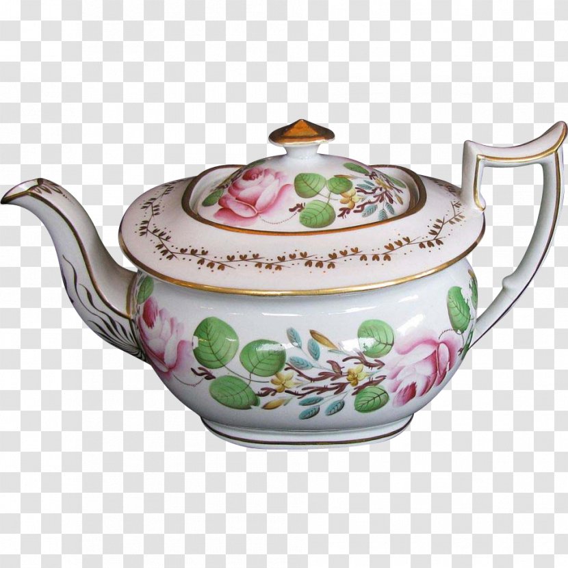 Teapot Porcelain Bone China Tureen - Handle - Hand-painted Coffee Cup Transparent PNG