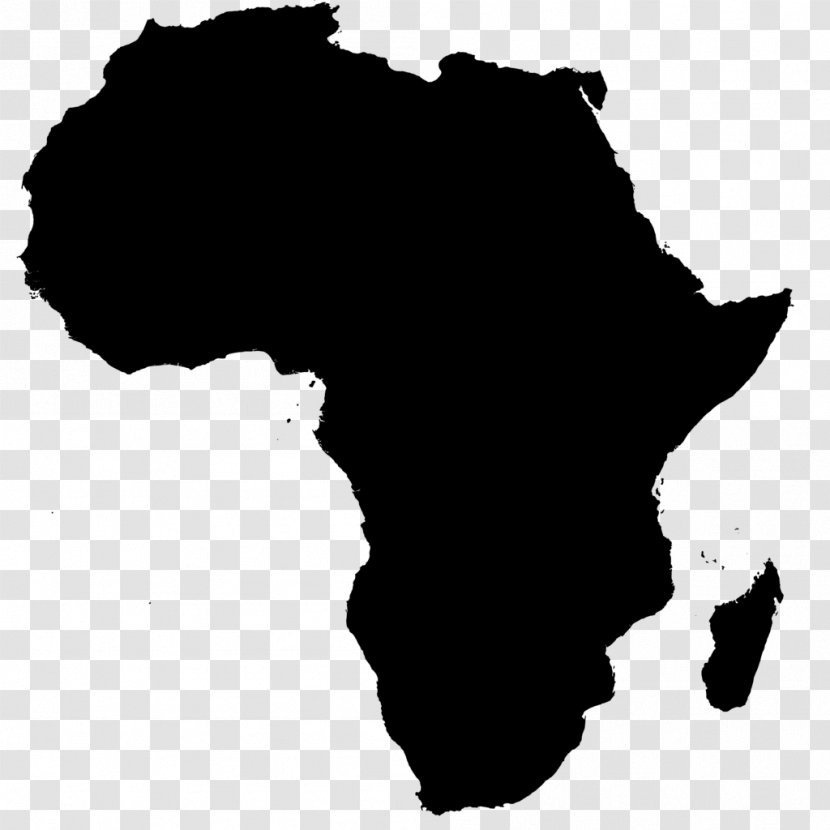 Africa Vector Map - Black And White Transparent PNG