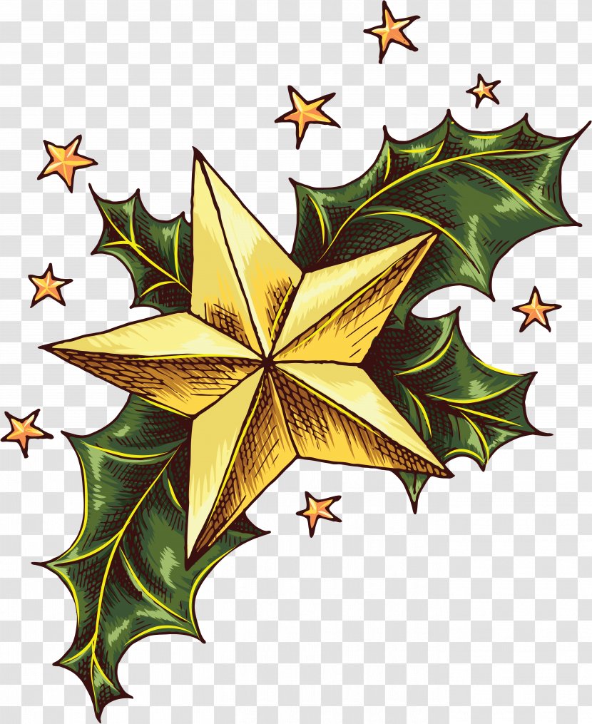 Christmas Star Clip Art - Leaf Transparent PNG