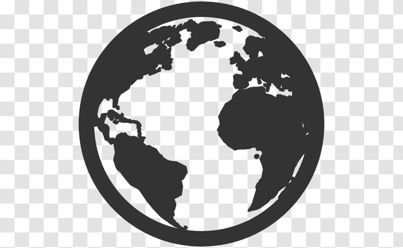 Globe World Icon - Monochrome - File Transparent PNG