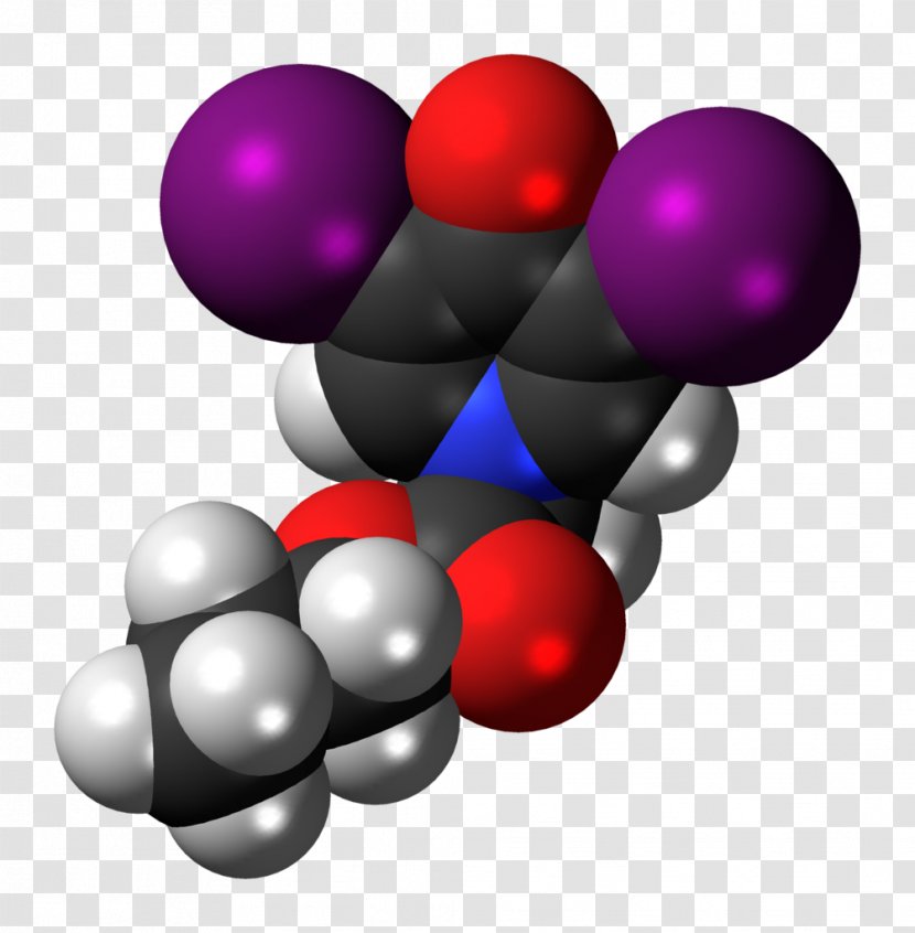Propyliodone Space-filling Model Gadopentetic Acid Molecule Sphere - Brand - Iodine Symbol Transparent PNG