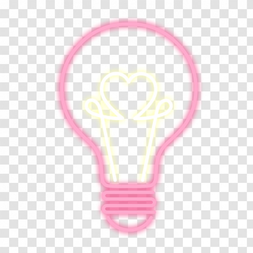Neon Lighting Lamp - Pink - Free Bulb To Pull Material Transparent PNG