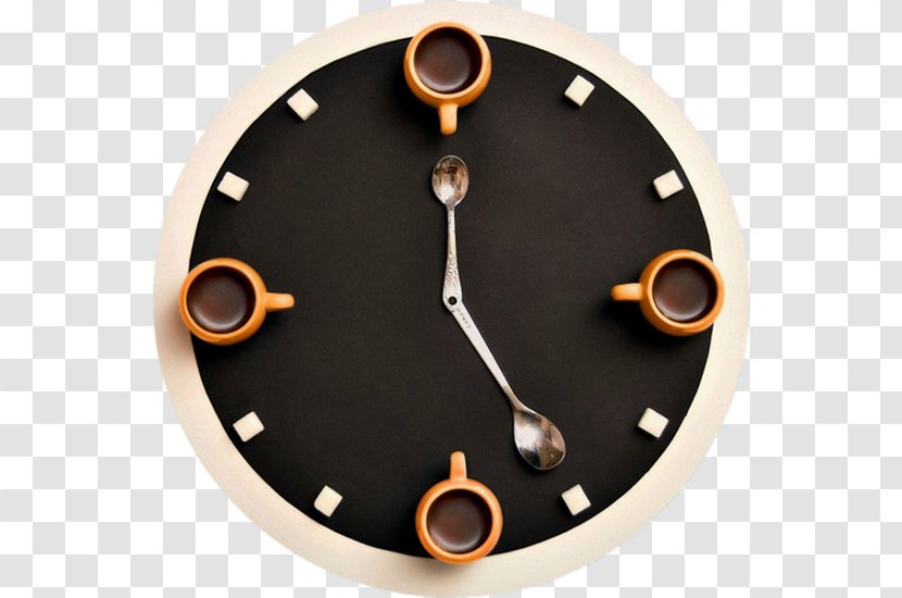 Coffee Cup Digital Clock Time & Attendance Clocks - Sugar Spoon Transparent PNG