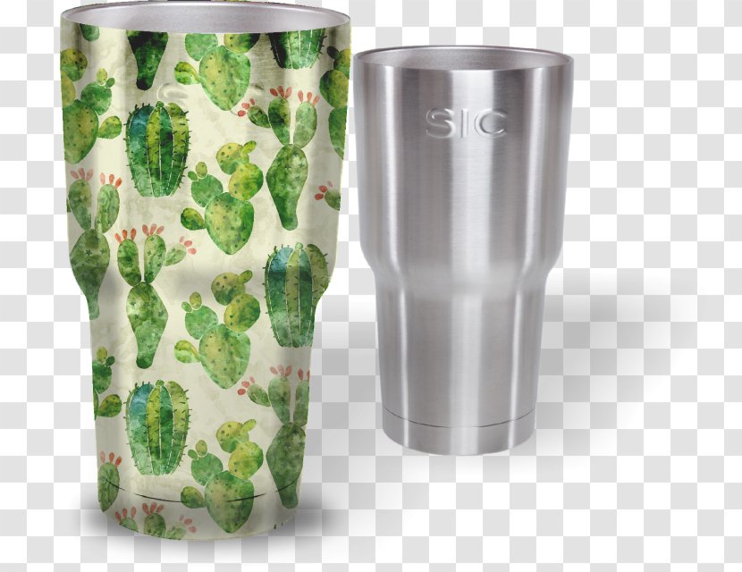 Cup Glass Pattern - Highball - Watercolor Cactus Transparent PNG