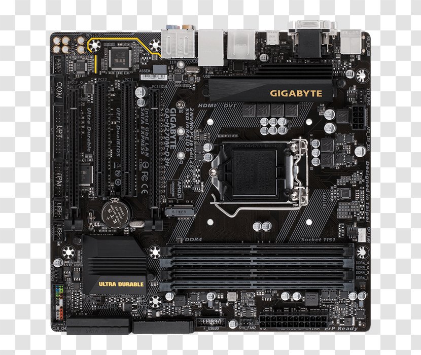Intel LGA 1151 Gigabyte Technology Motherboard MicroATX - Central Processing Unit Transparent PNG