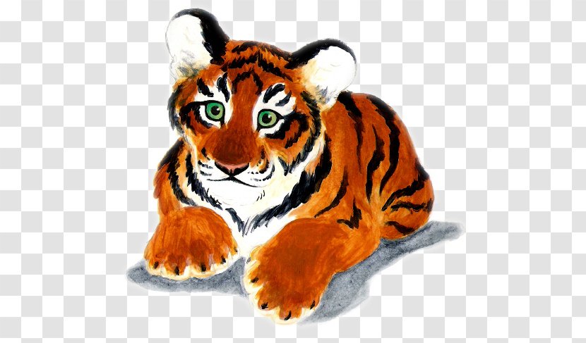 Tiger Watercolor Painting Child - Cat Like Mammal - Lovely Hand-painted Tummy Transparent PNG