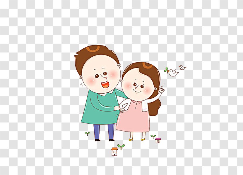 Couple Spouse Childbirth Cartoon - Heart - A Transparent PNG