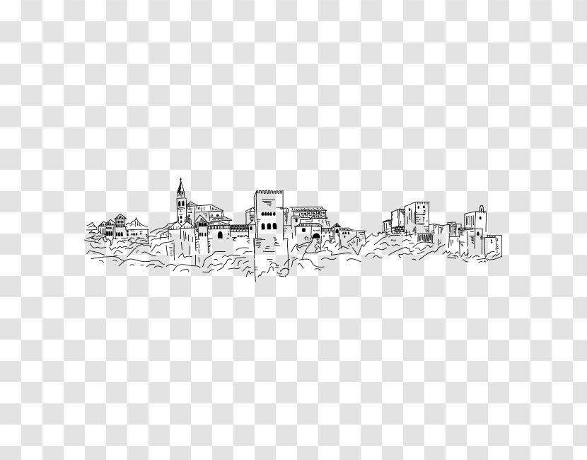 Alhambra Silhouette Skyline Phonograph Record Drawing - Province Of Granada Transparent PNG