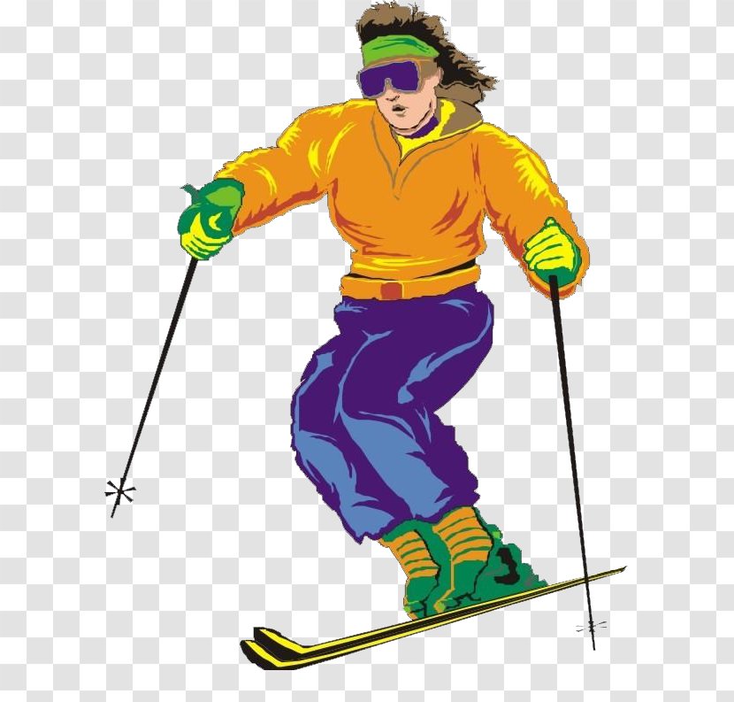Ski Pole Skiing Drawing - Sports Equipment - Cool Skiers Transparent PNG
