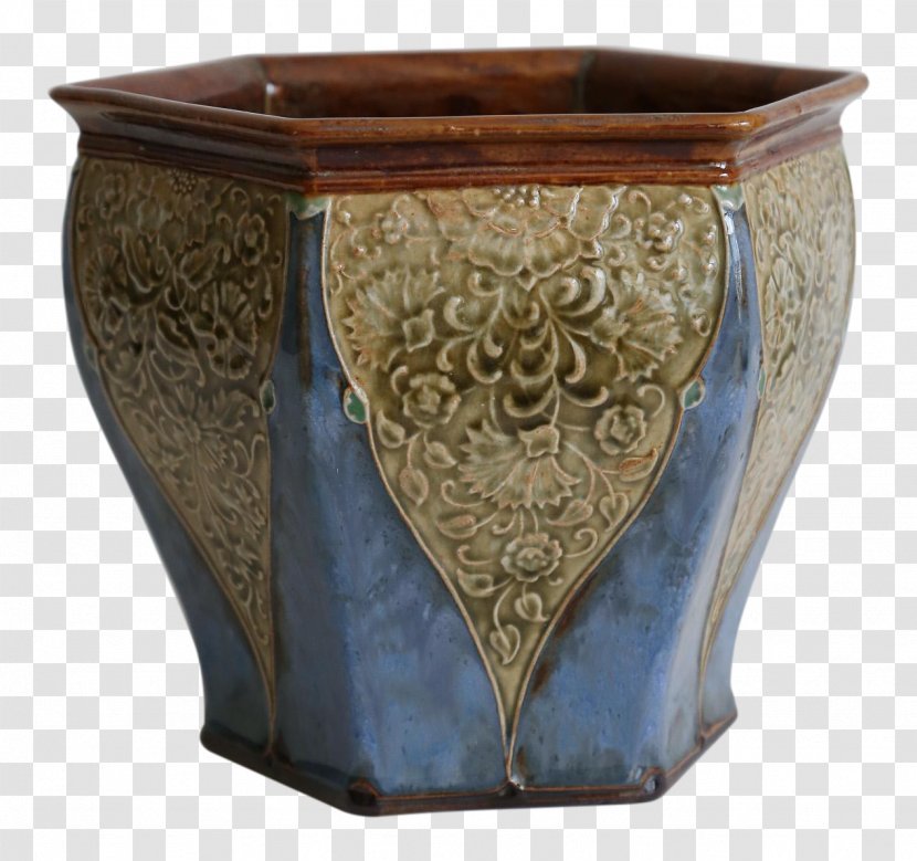 Chairish Ceramic Vase Art Nouveau Jardiniere - Royal Doulton Transparent PNG