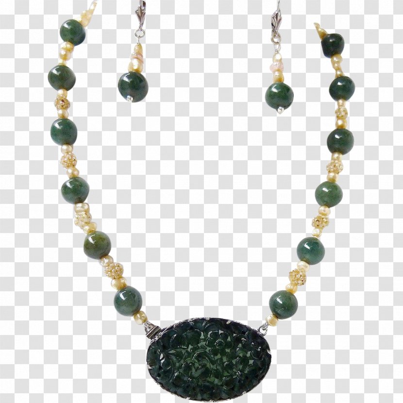 Pearl Necklace Emerald Jewellery Gemstone - Dress Transparent PNG
