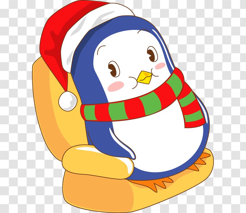 Penguin Christmas Cartoon - Rgb Color Model - Pattern Painted Chair Transparent PNG