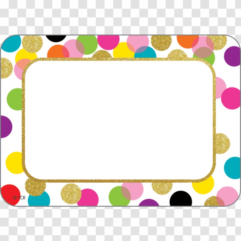 Name Tag Polka Dot Plates & Tags Label Sticker - Confetti Dots Transparent PNG