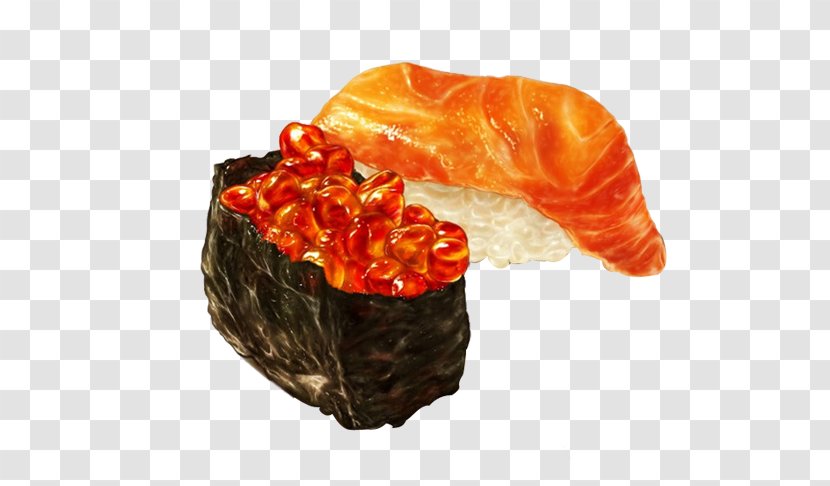 Sushi Food Watercolor Painting Drawing Illustration - Dish Transparent PNG