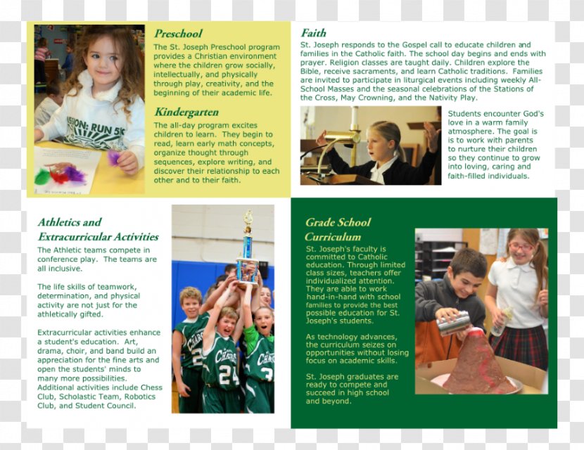 Saint Joseph School Pre-school Education Student - Kindergarten - Brochure Transparent PNG
