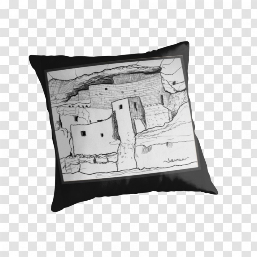 Cushion Throw Pillows Rectangle Black - Cave Dwellings Transparent PNG