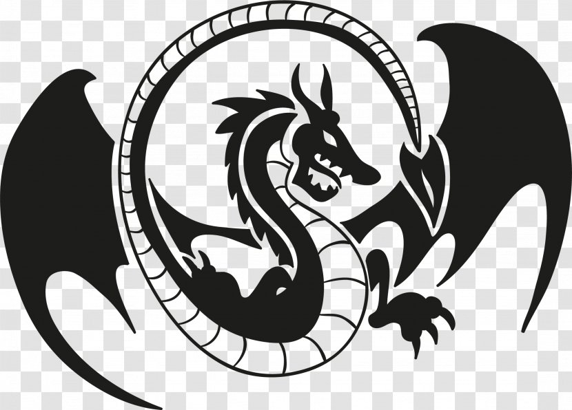 Brazil Adhesive Partition Wall Chinese Dragon - Black And White Transparent PNG