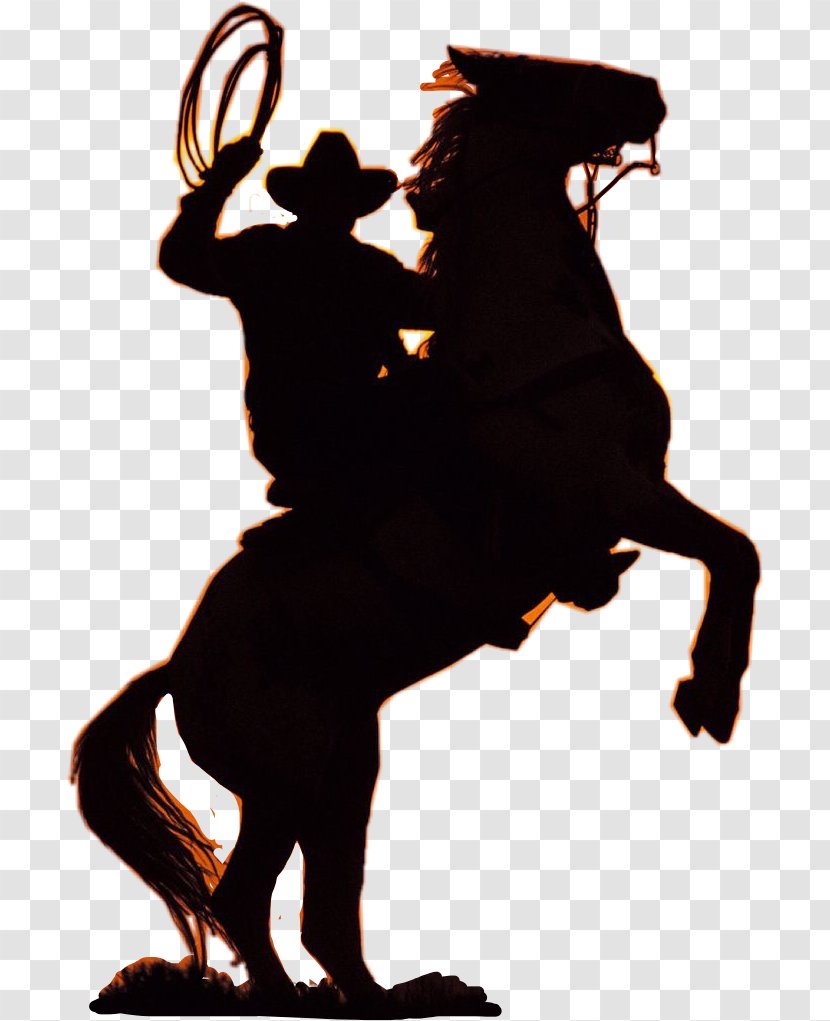 Horse Equestrian Clip Art Silhouette Cowboy - Rearing Transparent PNG