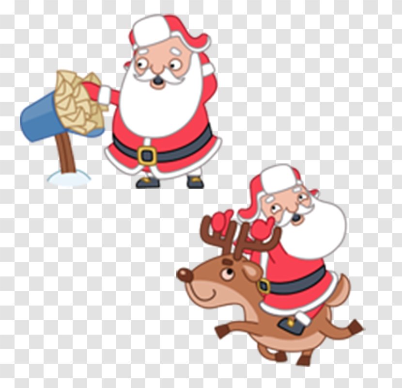 Rudolph Santa Claus Reindeer Christmas Icon - Cartoon Transparent PNG
