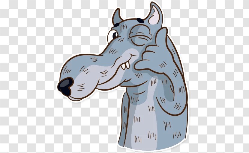 Telegram Sticker Dog Canidae Clip Art - Headgear - Big Bad Wolf Transparent PNG