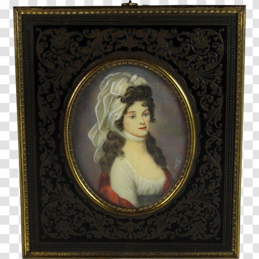 Portrait Miniature Watercolor Painting Oil - Picture Frame Transparent PNG