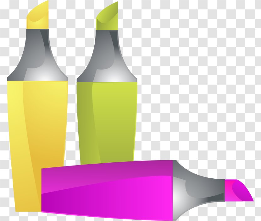 Highlighter Marker Pen Clip Art - Bottle - Cliparts Transparent PNG