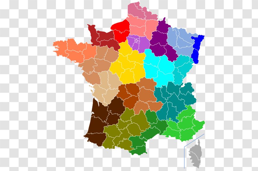 Regions Of France Picardy Map Auvergne Territorial Collectivity - MAP OF FRANCE Transparent PNG