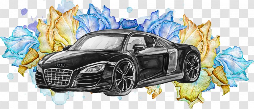 Car Clip Art Drawing Watercolor Painting Graphics - Blue Transparent PNG