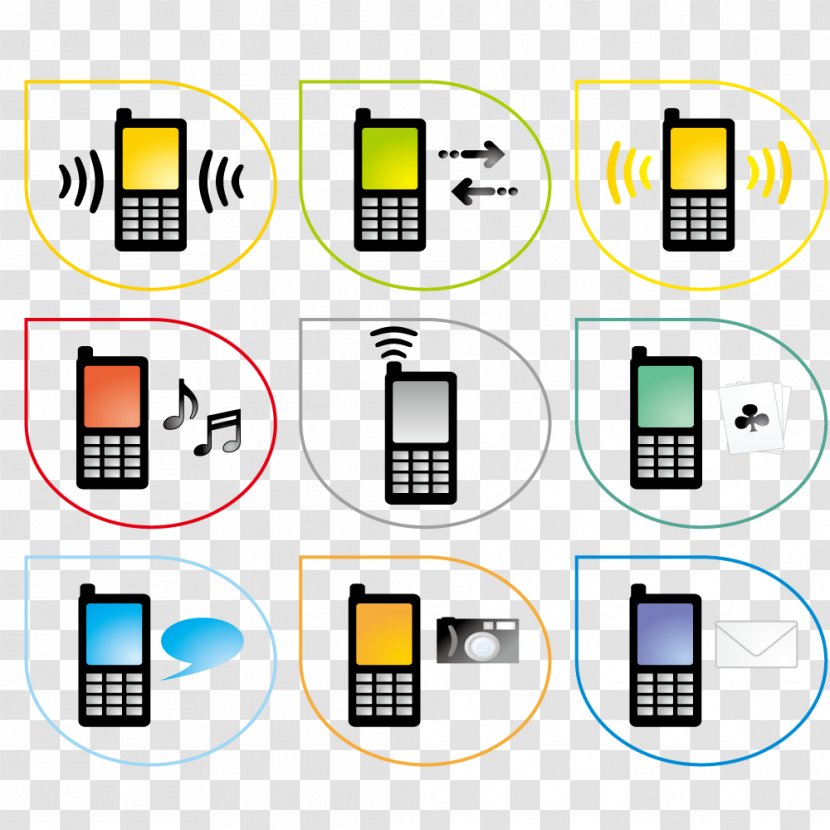 Telephone Flip Icon - Technology - Vector Painted Phone Model Transparent PNG