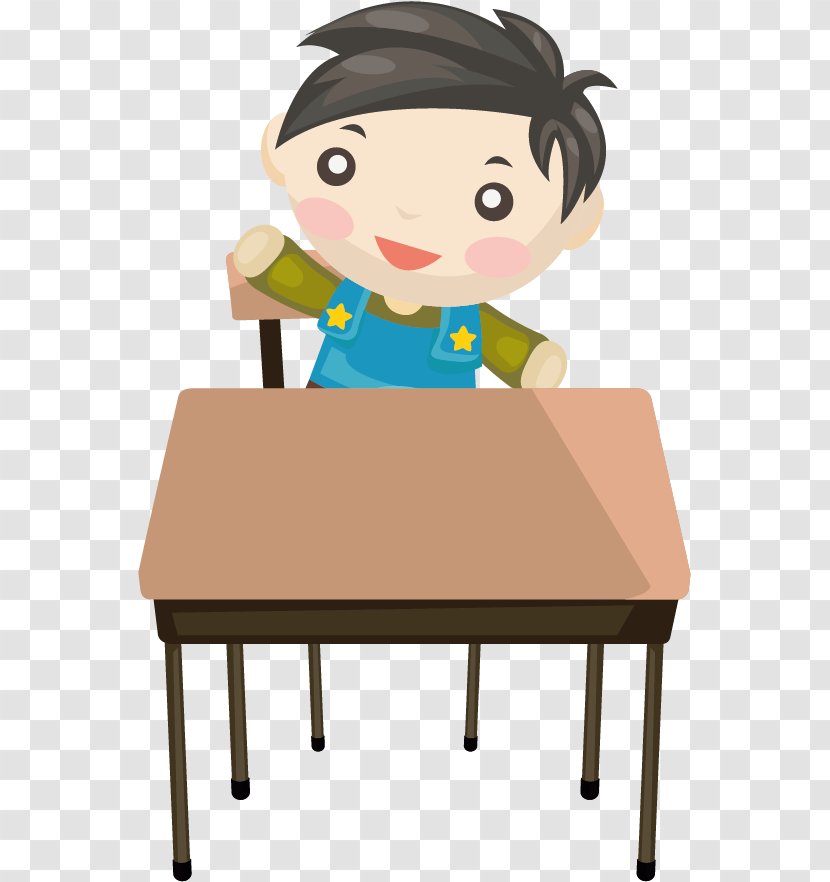 Table Boy Student Clip Art - Silhouette - Vector School Transparent PNG