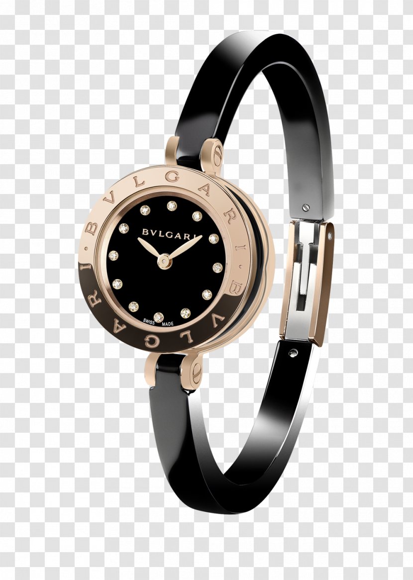 Bulgari Watch Jewellery Bangle Bezel - Luxury Goods - Rose Gold Female Table Black Border Transparent PNG