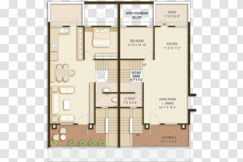 Floor Plan Bungalow House - Facade Transparent PNG