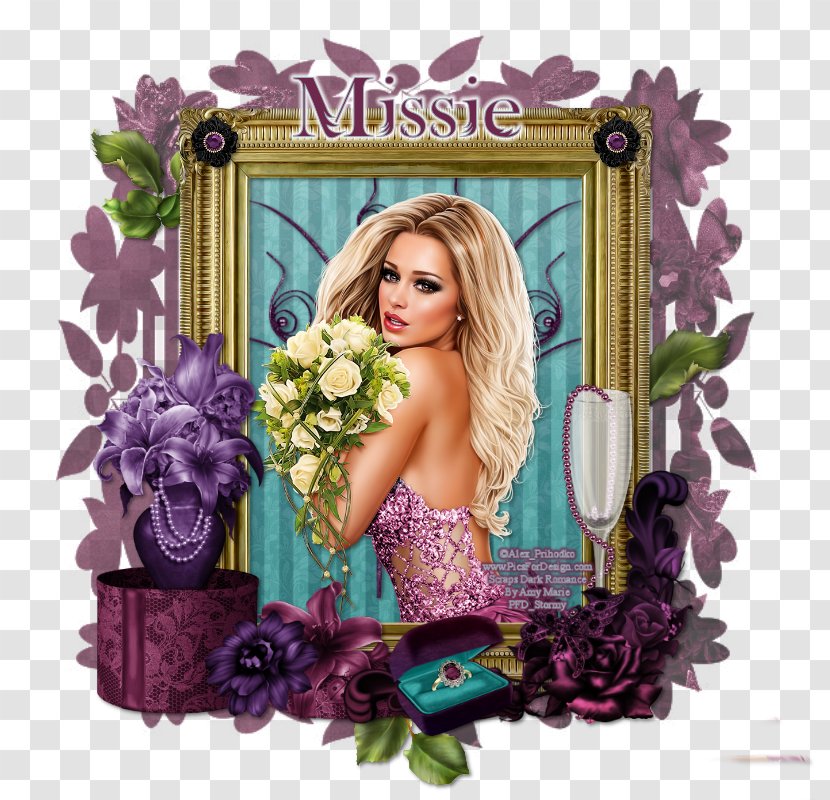 Floral Design Picture Frames Flower - Purple - Dark Romance Transparent PNG