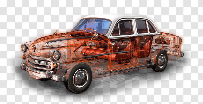 Antique Car Mid-size Model Compact - Vehicle - 3d Truck Transparent PNG