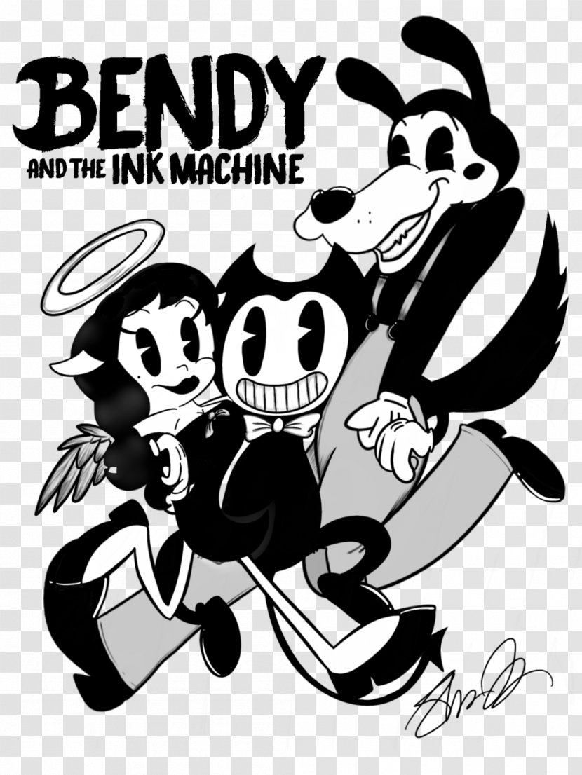 Bendy And The Ink Machine Fan Art - Logo - White Villain Transparent PNG