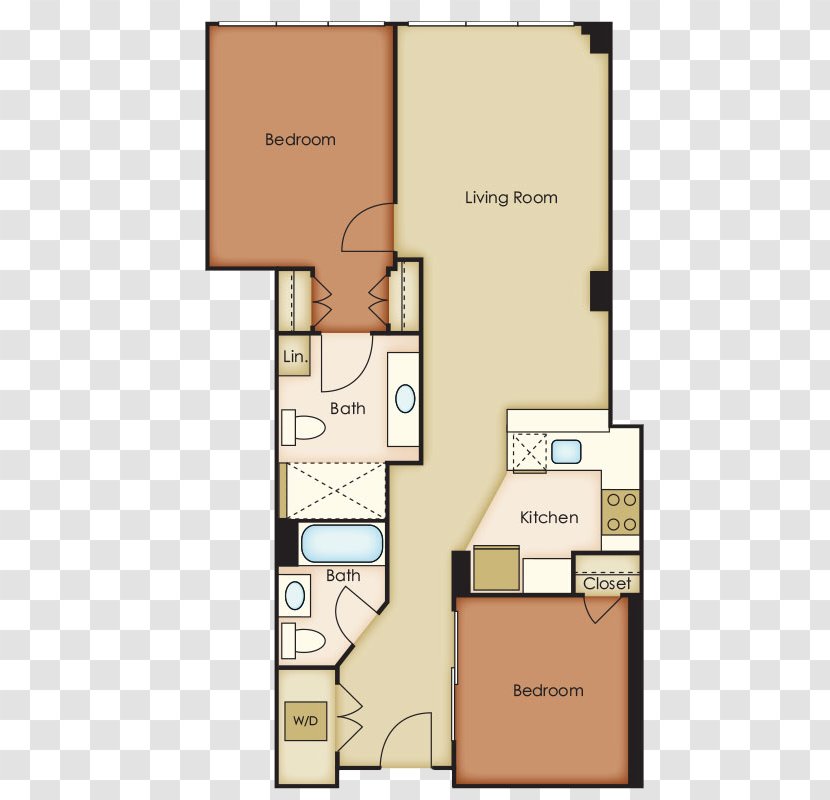 Floor Plan Apartment - Schematic - Volta Transparent PNG