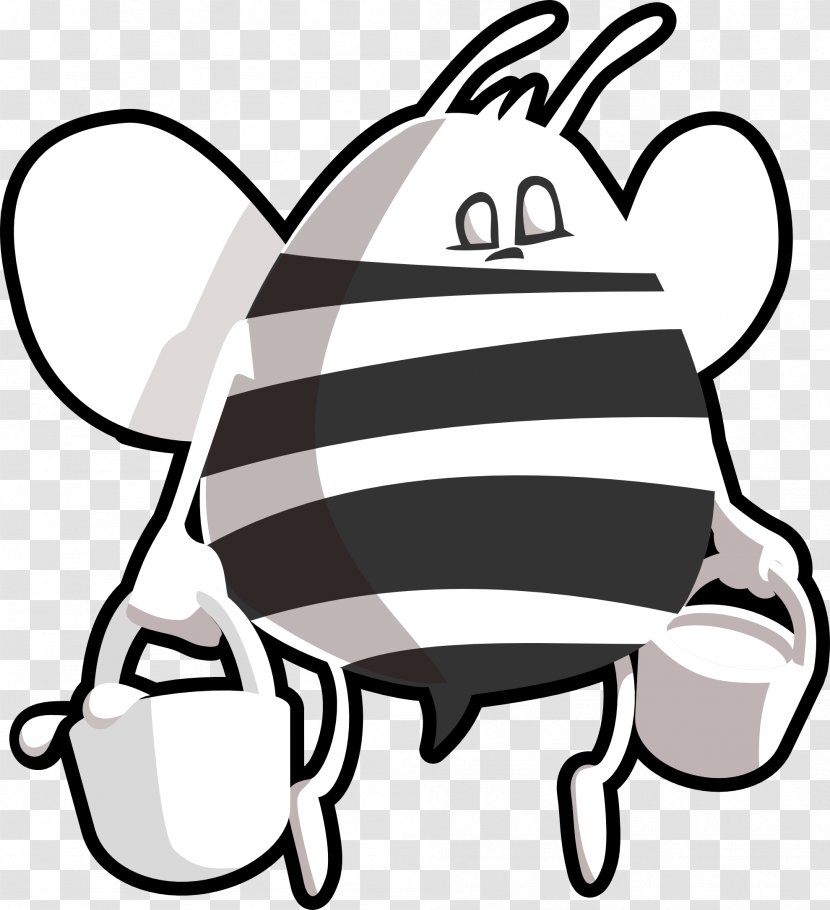 Western Honey Bee Bumblebee Beehive Pollinator - White - Black And Transparent PNG