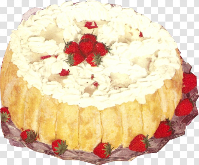 Ice Cream Strawberry Cake Sponge Ladyfinger Transparent PNG