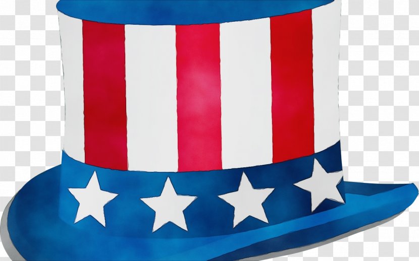 Uncle Sam Hat Background - Costume Accessory - Electric Blue Flag Transparent PNG