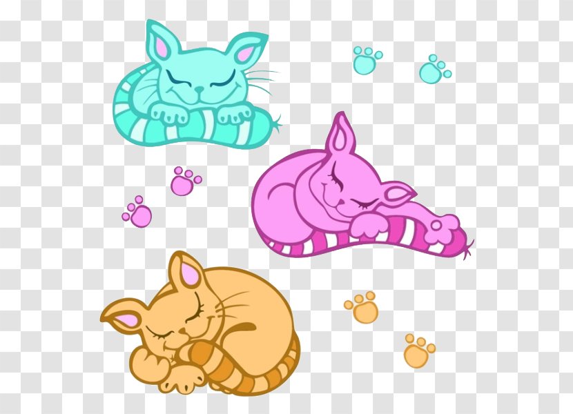 Cat Kitten Stock Photography Clip Art - Cartoon - Three Sleeping Cats Transparent PNG