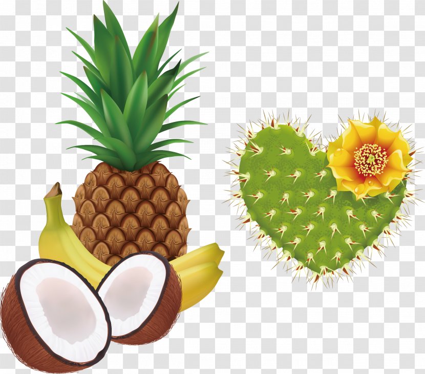 Milkshake Juice Coconut Water Banana Pineapple - And Cactus Transparent PNG