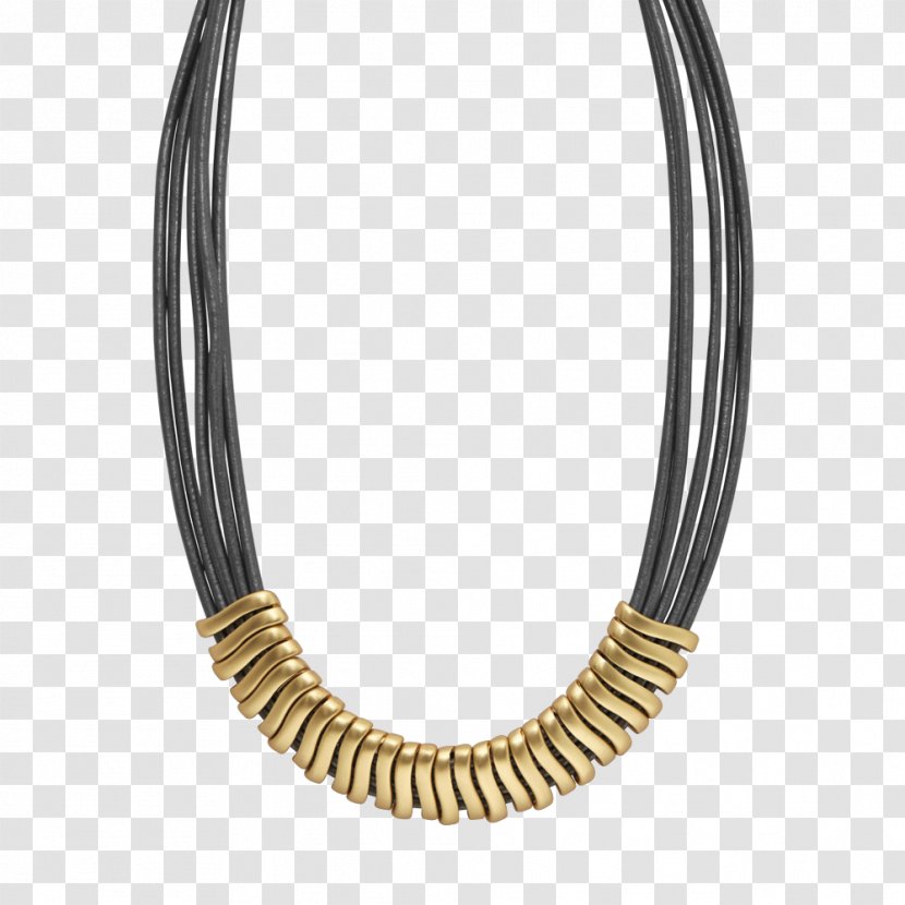 Gold Plating Necklace Jewellery - Leather Transparent PNG