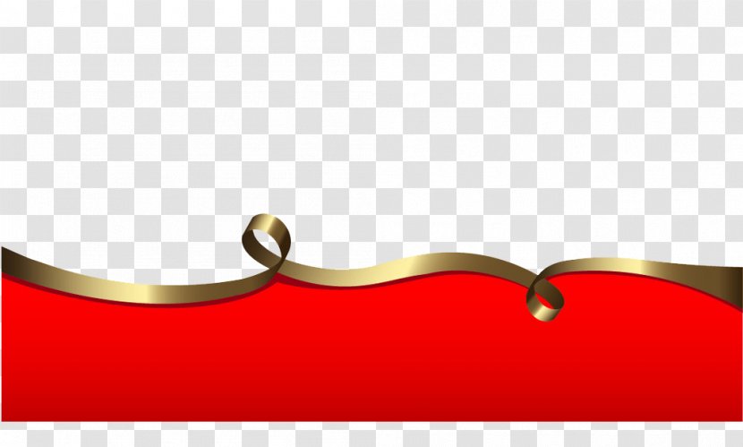 Brand Pattern - Red - Free Gold Ribbon On Pull Transparent PNG
